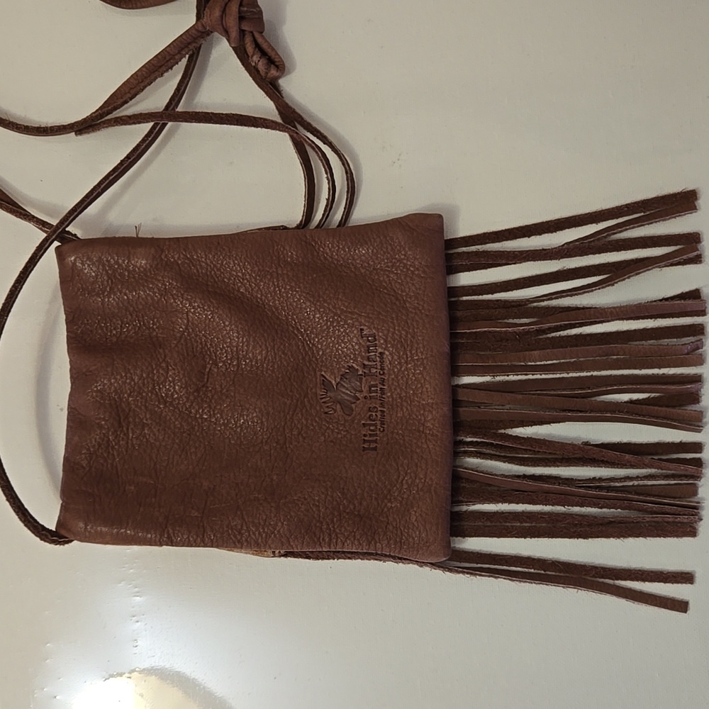 Vintage Pebbled Leather fringed Crossbody Bag EUC - Picture 3 of 9